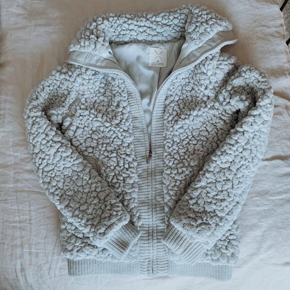 Grey Teddy Bomber Jacket